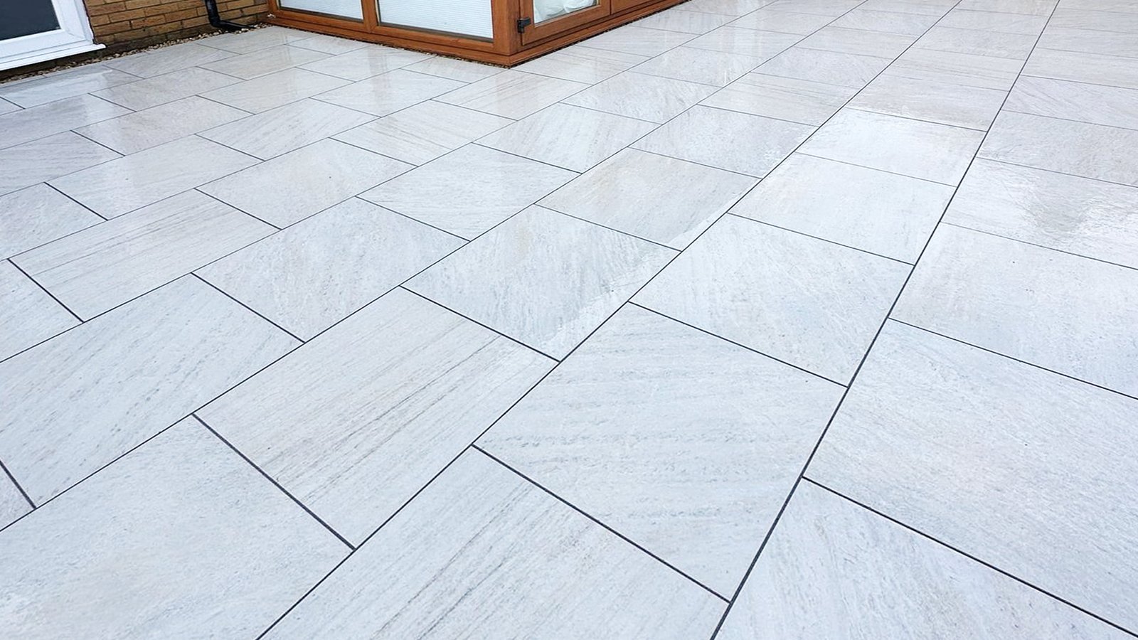 Large Format Porcelain Patio with Flush Threshold